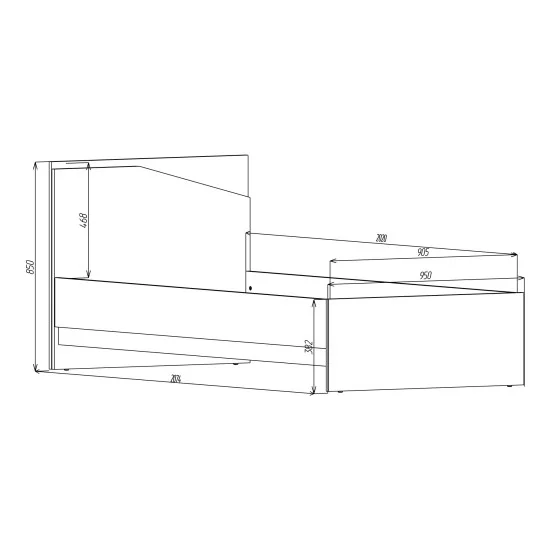 Кровать Unity L 90x200 Дуб Тахо / Белая Аляска 6